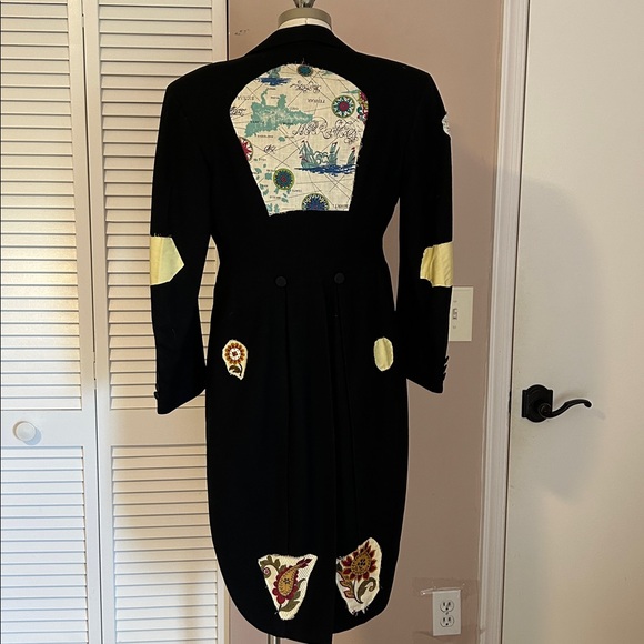 Women's Black Tailcoat Jacket wool blend black - Picture 5 of 17